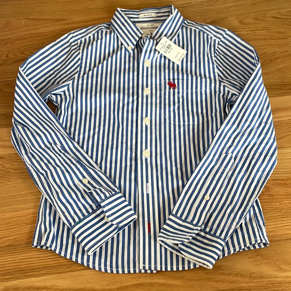 Striped button down shirt, little boys size small, Abercrombie and Fitch (Kids)
